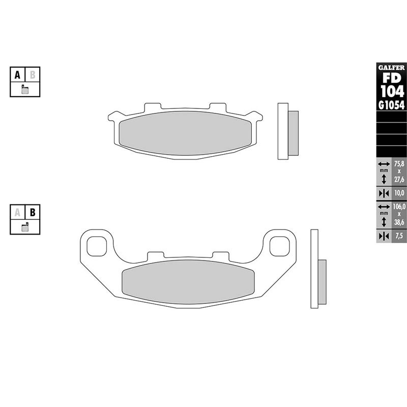 Plaquettes de freins Galfer Sinter Métal Fritté avant