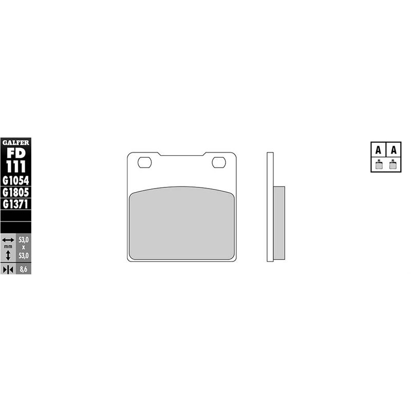 Plaquettes de freins Galfer Sinter Métal Fritté avant/arrière (selon modèle)