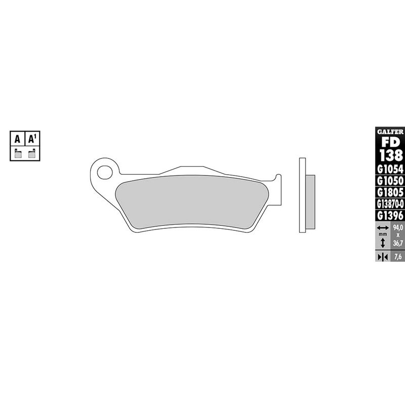 Plaquettes de freins Galfer Sinter Métal Fritté Avant/Arrière selon modèle