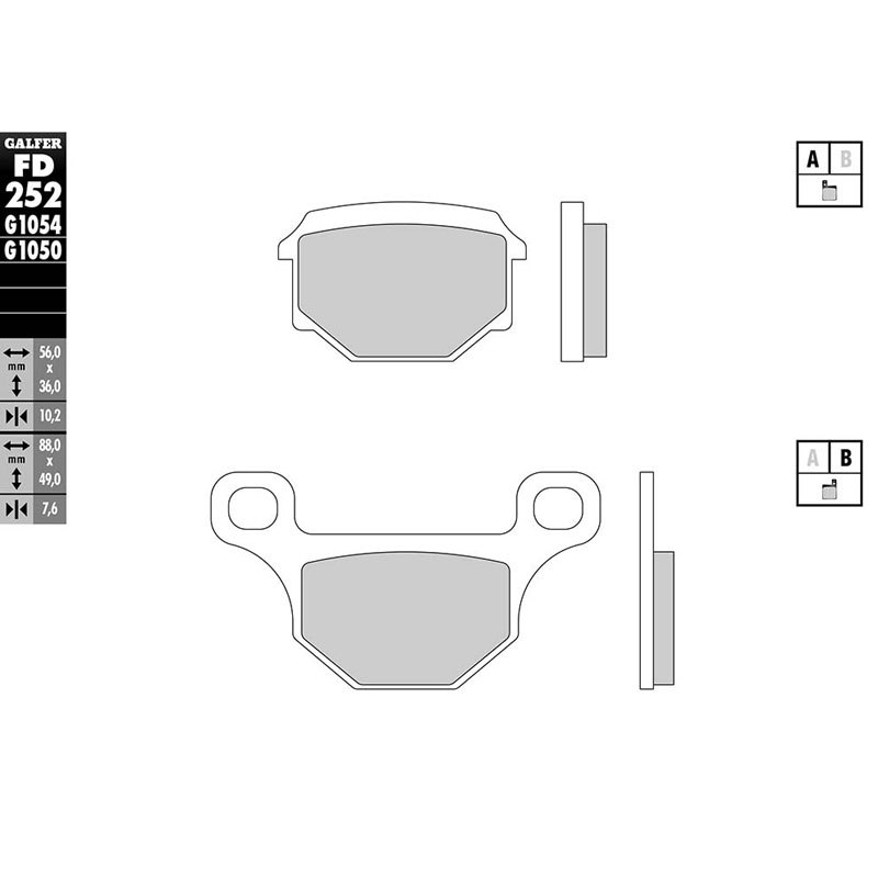 Plaquettes de freins Galfer Sinter Métal Fritté avant/arrière (selon modèle)