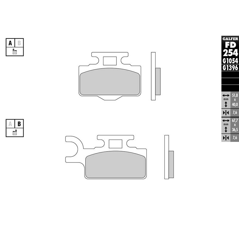 Plaquettes de freins Galfer Sinter Métal Fritté avant