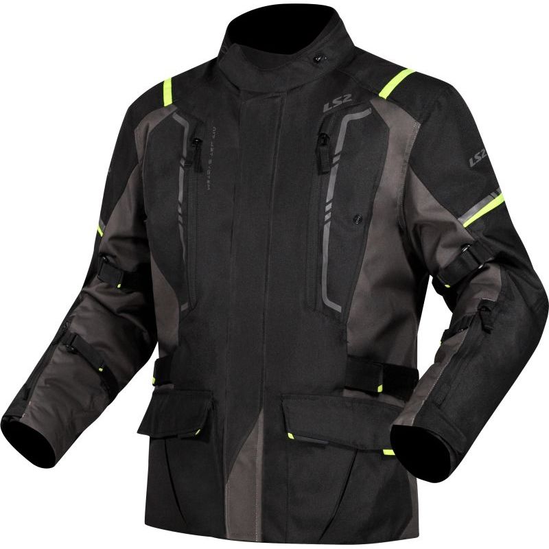 LS2 Veste Moto LS2 NARVIK — noir, gris et jaune fluo