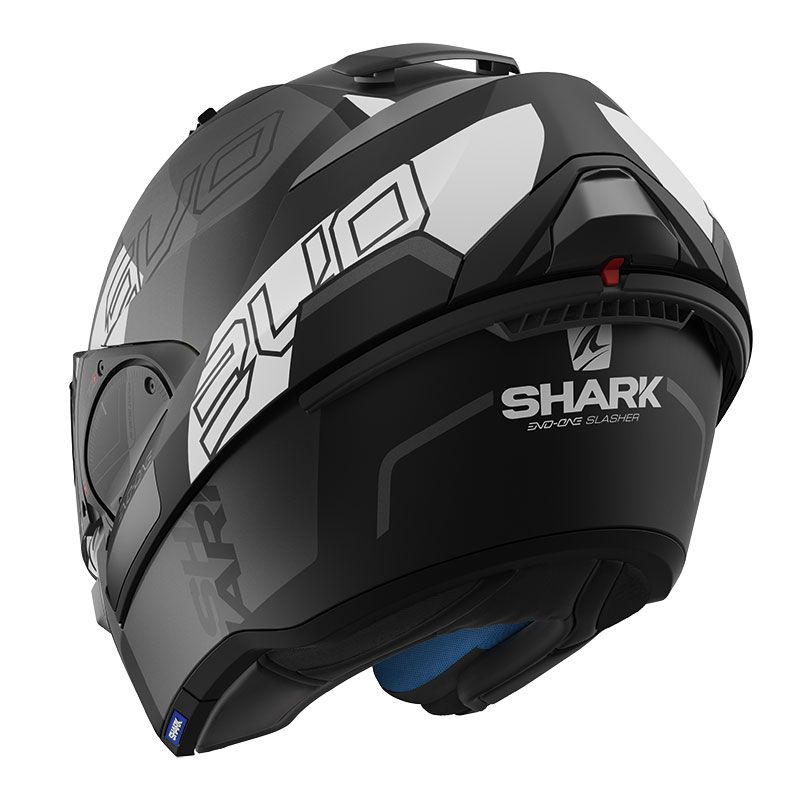 XS Shark Casque moto EVO-ONE 2 SLASHER MAT AKB Anthracite//Bleu