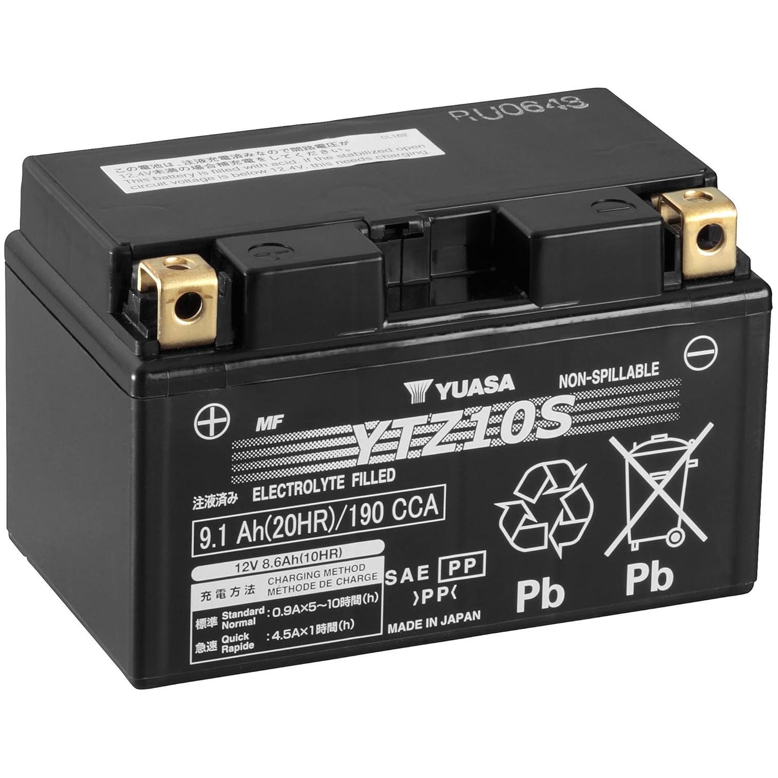 Batterie Yuasa YTZ10S fermée Type Acide Sans entretien