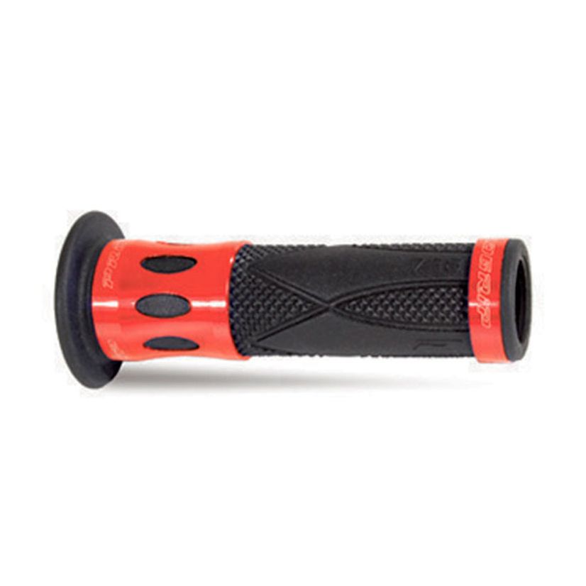 Poignées de guidon Progrip 728 Noir/Alu Rouge 22/25