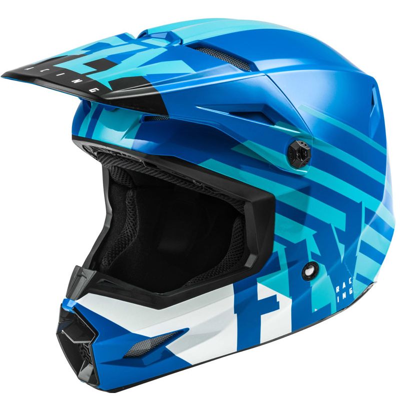 Image of Casque cross Fly KINETIC THRIVE - BLUE WHITE 2021