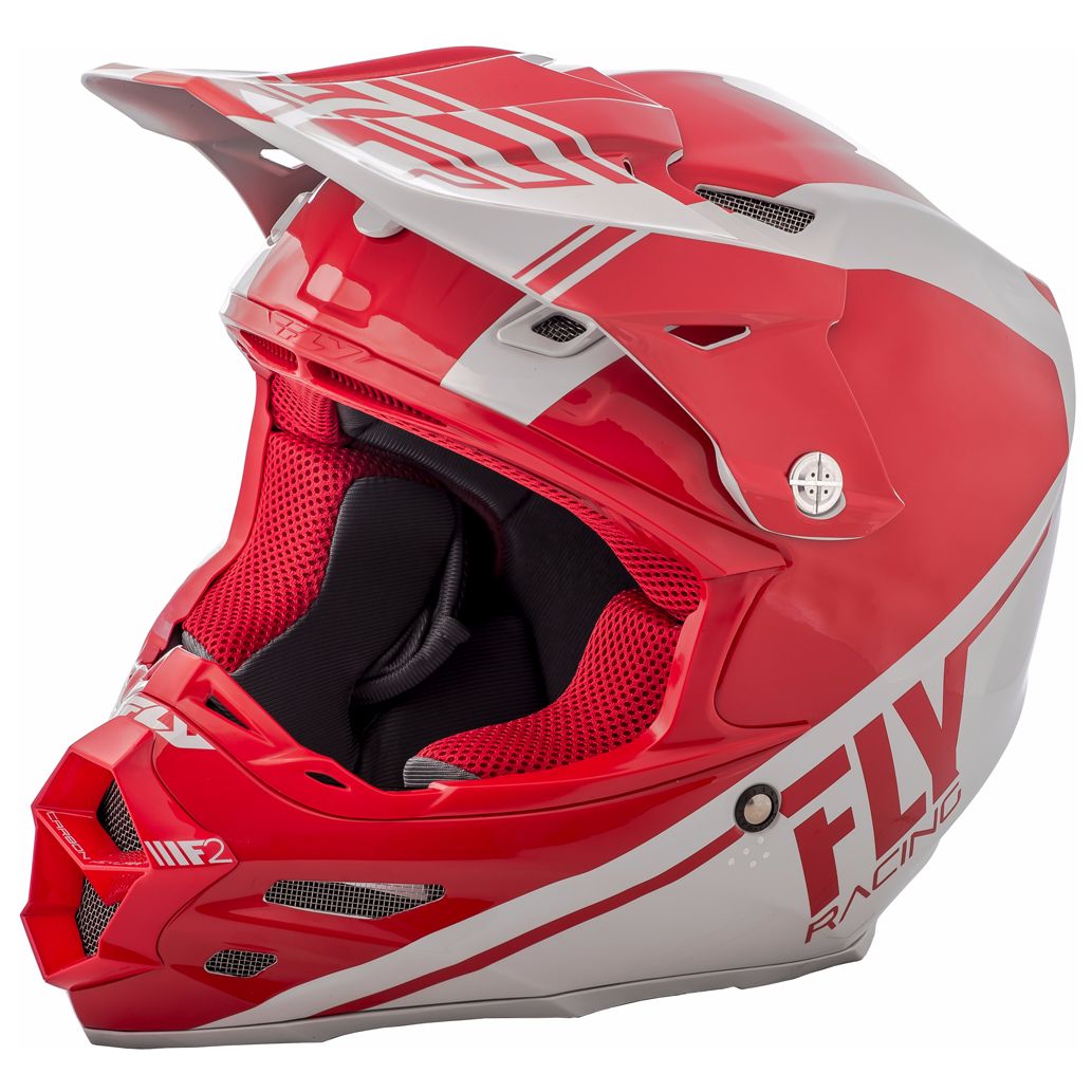 Casque Cross Fly F2 Carbon Rewire - Blanc Rouge -