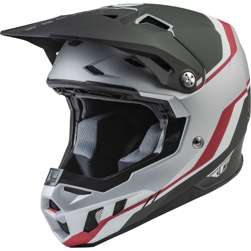 Image of Casque cross Fly FORMULA CC DRIVER - SILVER/ROUGE/BLANC 2023