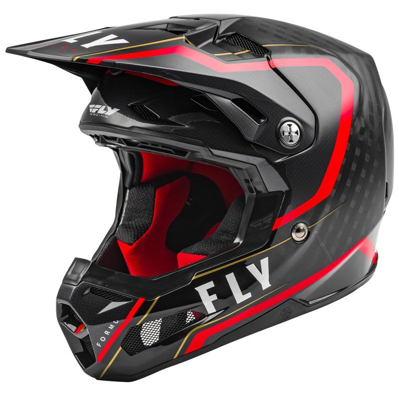 Image of Casque cross Fly FORMULA CARBON AXON - BLACK RED 2021