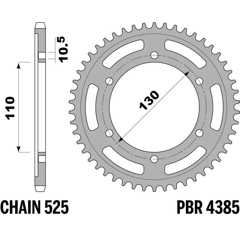 Couronne PBR acier C45 revenu 4385 - 525