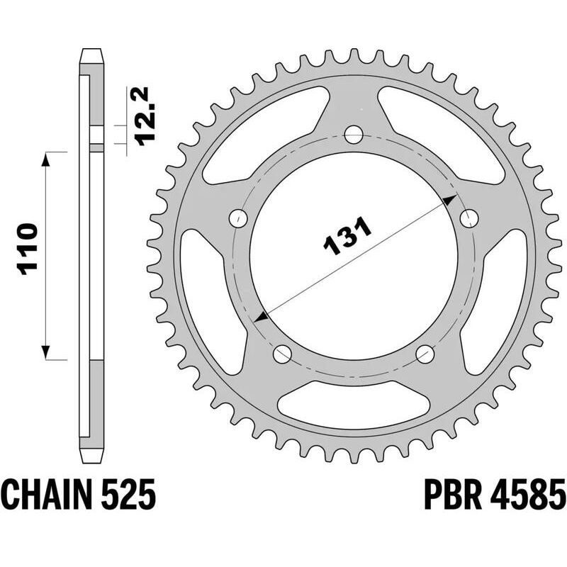 Couronne PBR acier C45 revenu 4585 - 525