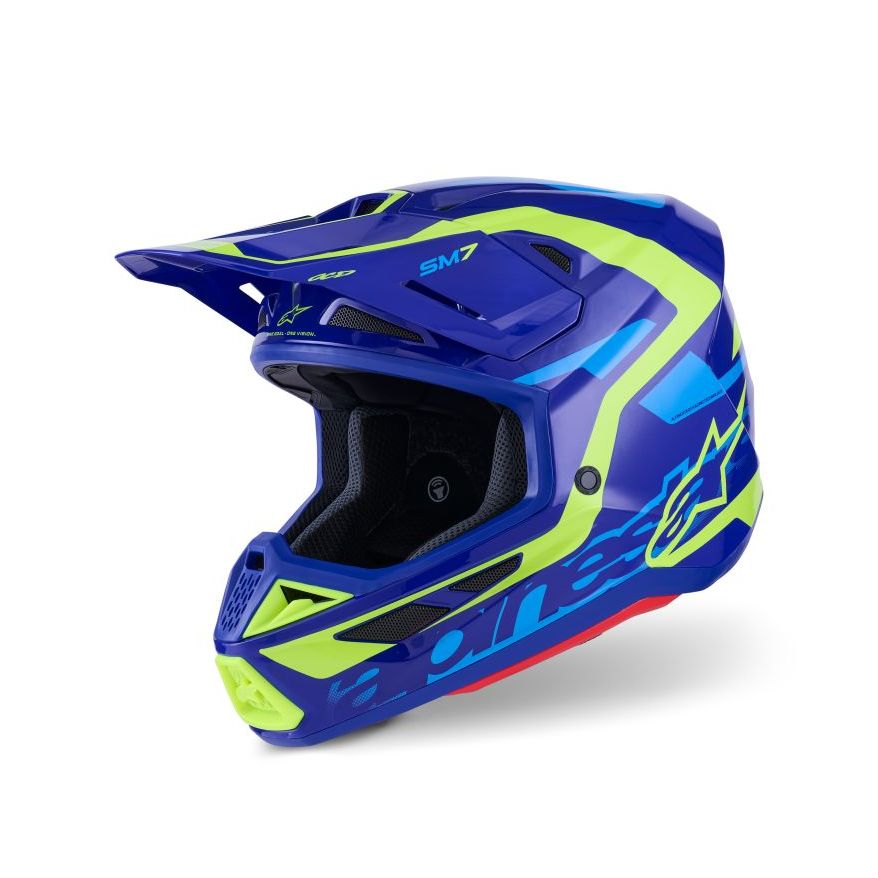 ALPINESTARS Casque cross Alpinestars S-M7 DEED 2026 — bleu et jaune fluo