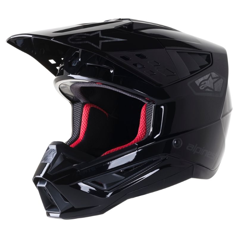 Image of Casque cross Alpinestars S-M5 SCOUT - BLACK SILVER GLOSSY 2022