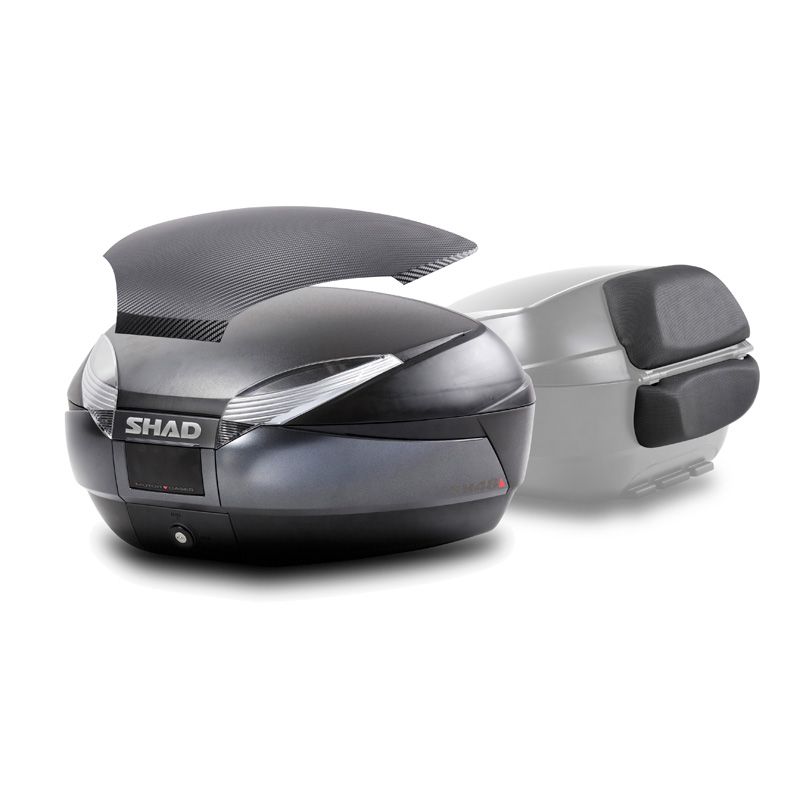 Top case Shad SH48 + DOSSERET + CAPOT CARBONE