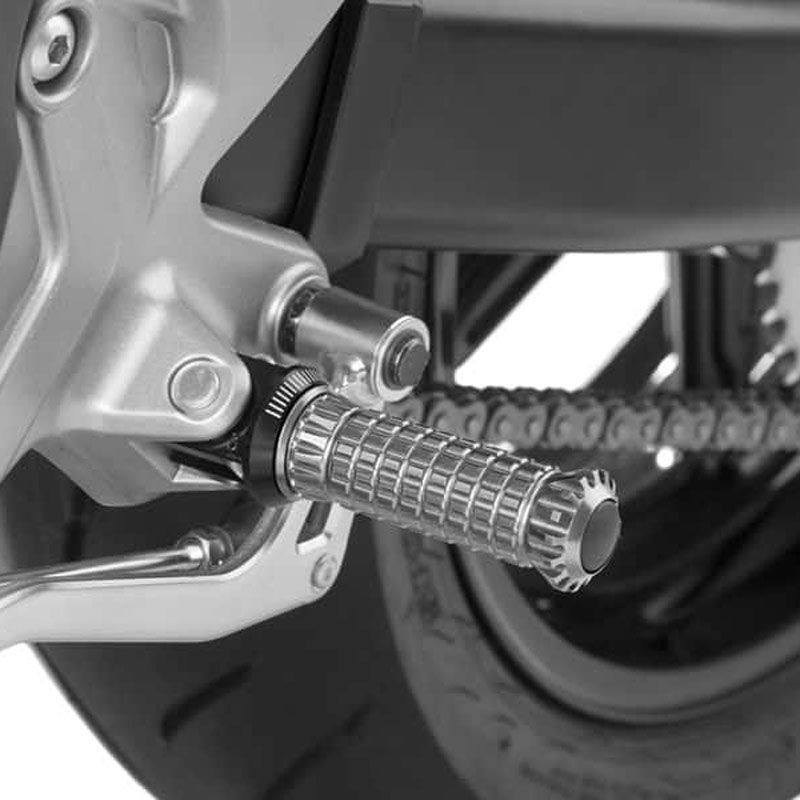 Support Repose-pieds Passager Puig Noir - Pour Moto CFMOTO NK - Aluminium Ergal 7075