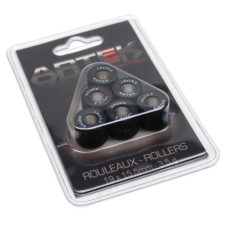 Galets de variateur Artek ROULEAU SCOOT K1 19X15,5 3,5g x6