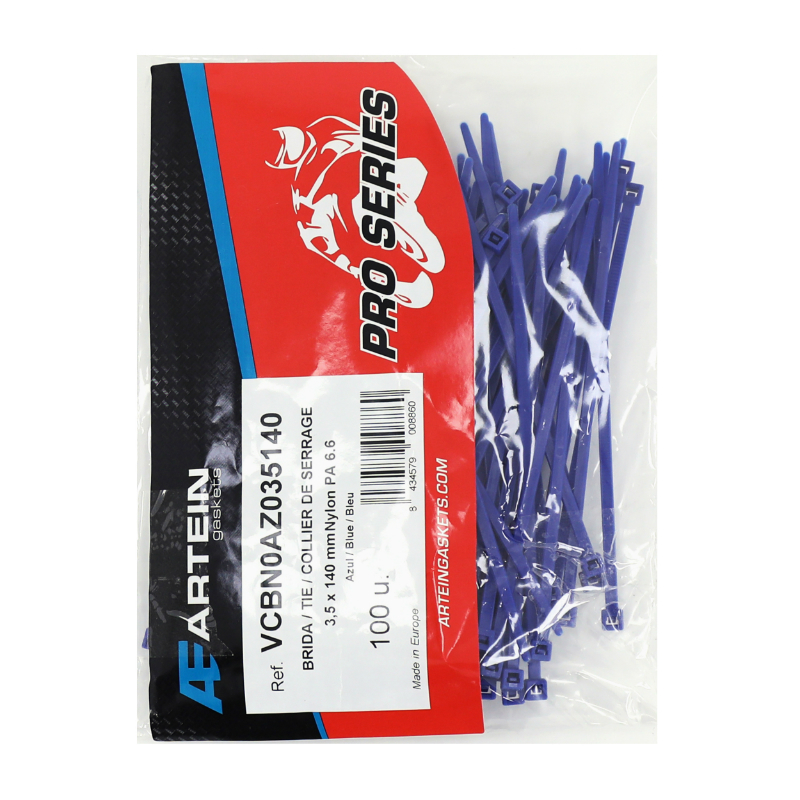 Colliers de serrage Artein NYLON TYPE RILSAN 3,5x140 mm BLEU