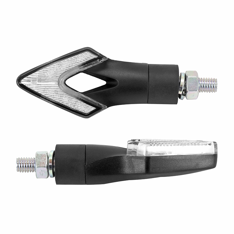 Clignotant Avoc MOTO IWA 7 LEDS AVANTS 2 ARRIERES BASE ABS TRANSPARENT - MAT L 80mm - H 35mm 20mm HOMOLOGUE CE PAIRE