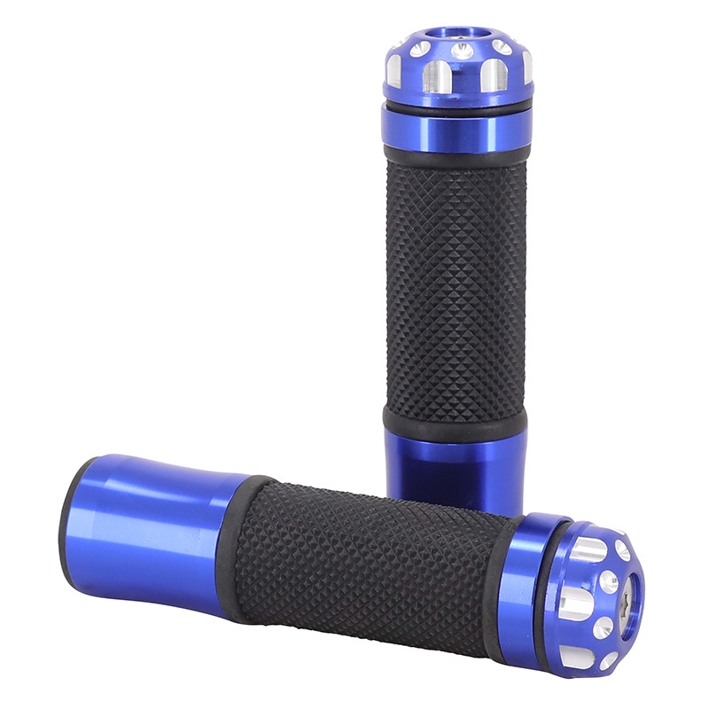 Poignées de guidon Avoc MOTO ON ROAD R375 BLEU CLOSED END 130mm PAIRE