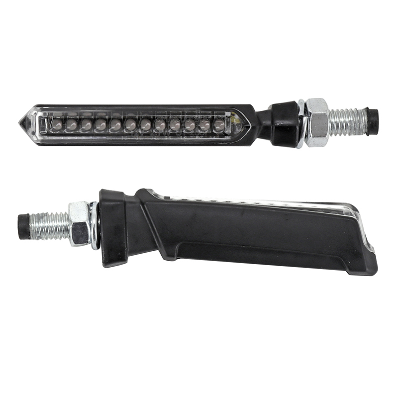 Clignotant Avoc SEQUENTIEL MOTO FUJI 12 LEDS BASE ABS TRANSPARENT - L 79mm - H 11mm 18mm HOMOLOGUE E PAIRE