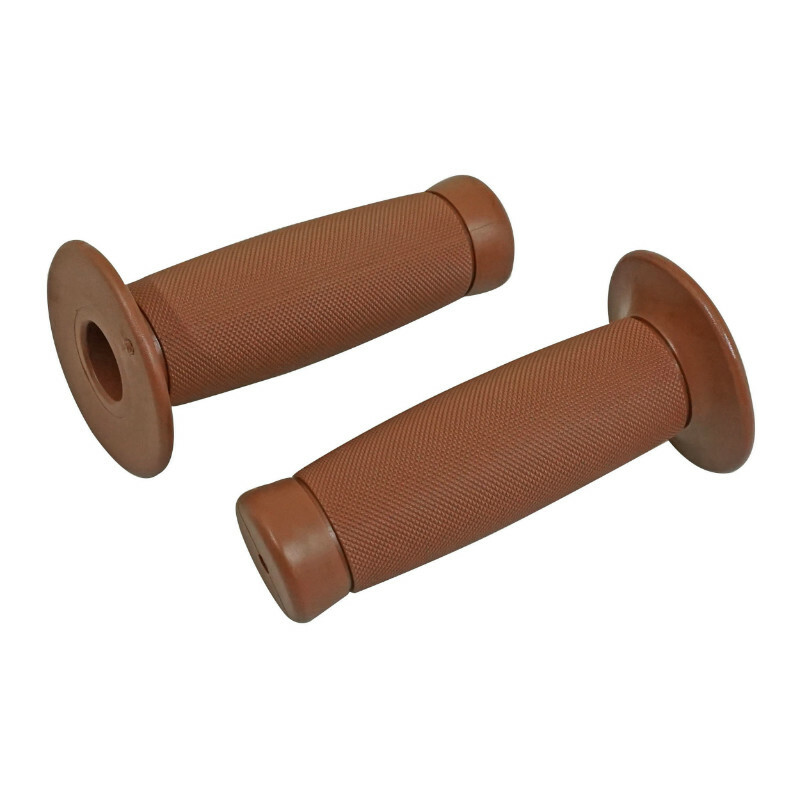 Poignées de guidon Avoc MOTO ON ROAD VINTAGE NORWICH CARAMEL CLOSED END 125mm PAIRE