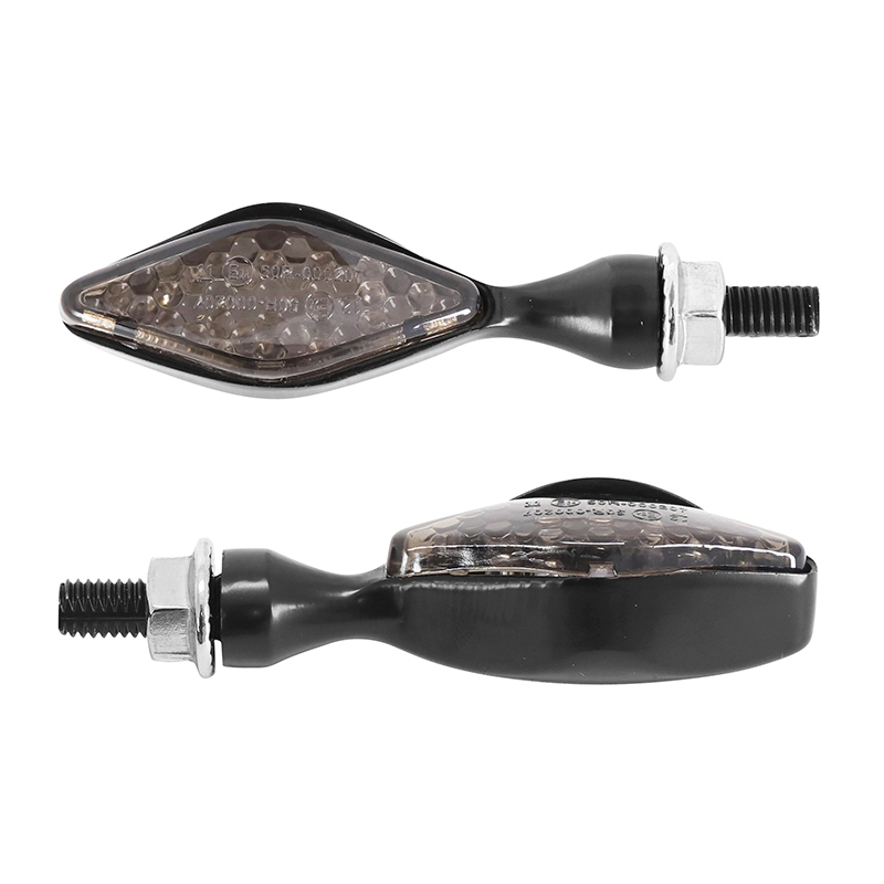Clignotant Avoc MOTO MINI SAKA 12 LEDS ORANGE BASE ALU FUME - L 73mm - H 22mm 23mm HOMOLOGUE CE PAIRE