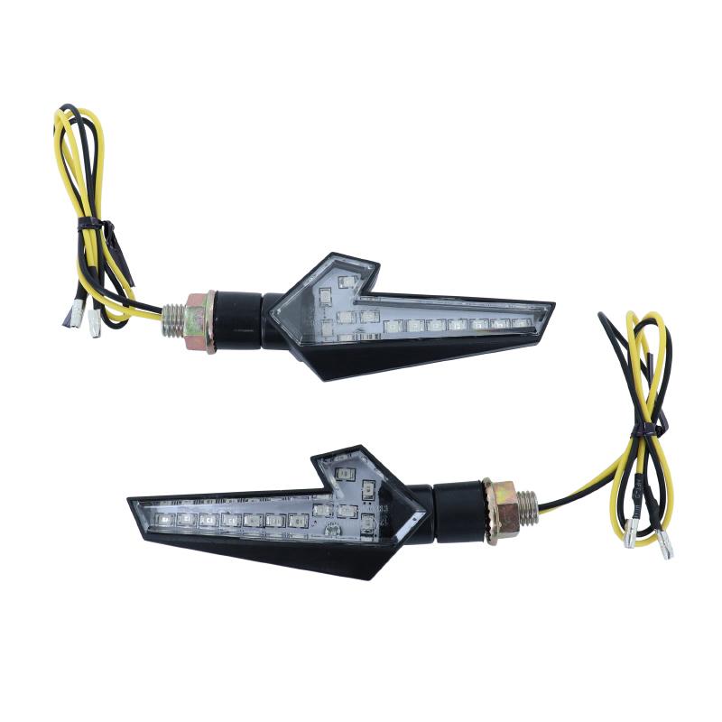 Clignotant Avoc MOTO SAKAI 12 LEDS BASE ABS TRANSPARENT - L 110mm - H 35mm 90mm HOMOLOGUE ECE PAIRE