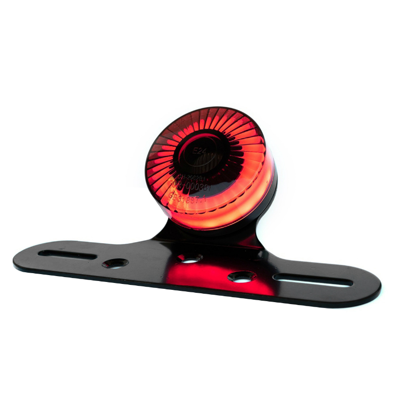 Support de plaque Avoc IMMATRICULATION FEU 50 A BOITE - MOTO VINTAGE UNIVERSEL LEDS COUVERCLE FUME - HOMOLOGUE CE