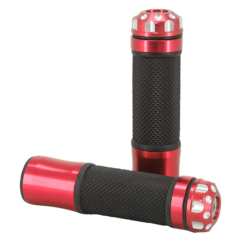 Poignées de guidon Avoc MOTO ON ROAD R375 ROUGE CLOSED END 130mm PAIRE