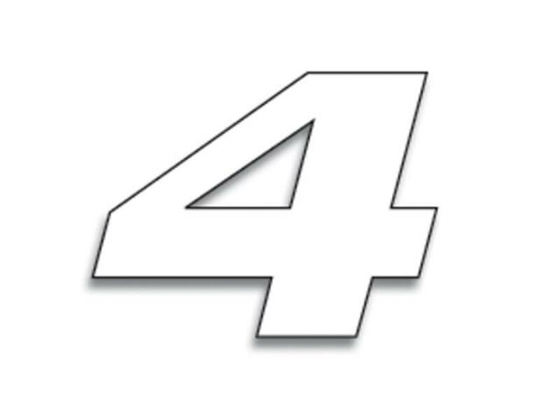 Numéros Blackbird 4 20x25cm blanc