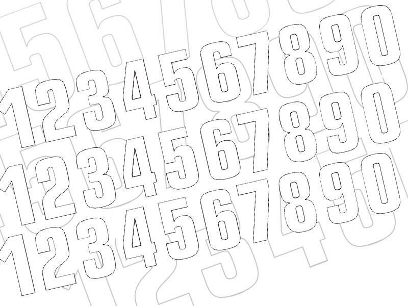 Numéros Blackbird 8 7x5,5cm blanc jeu 3
