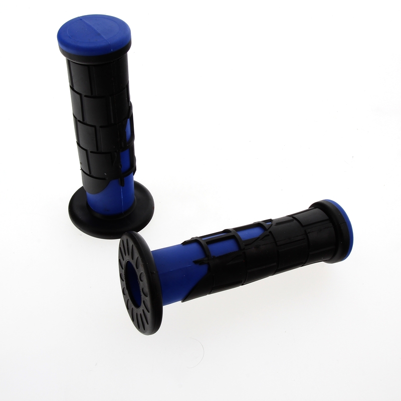 Poignées de guidon Bihr Vintage Bicolore gauffré - bleu