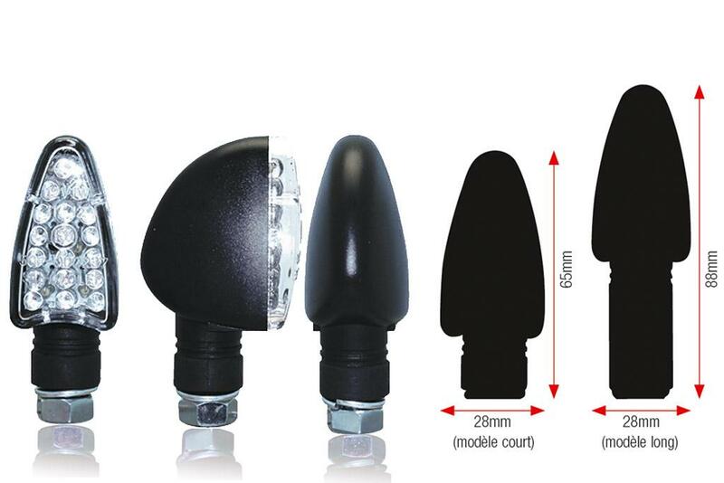 Clignotant Bihr Triangle LED court noir