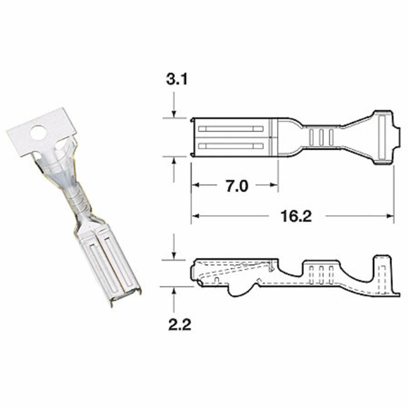 Connectique Bihr Cosse femelle série 090 FRKW Ø0,5mm²/0,85mm²