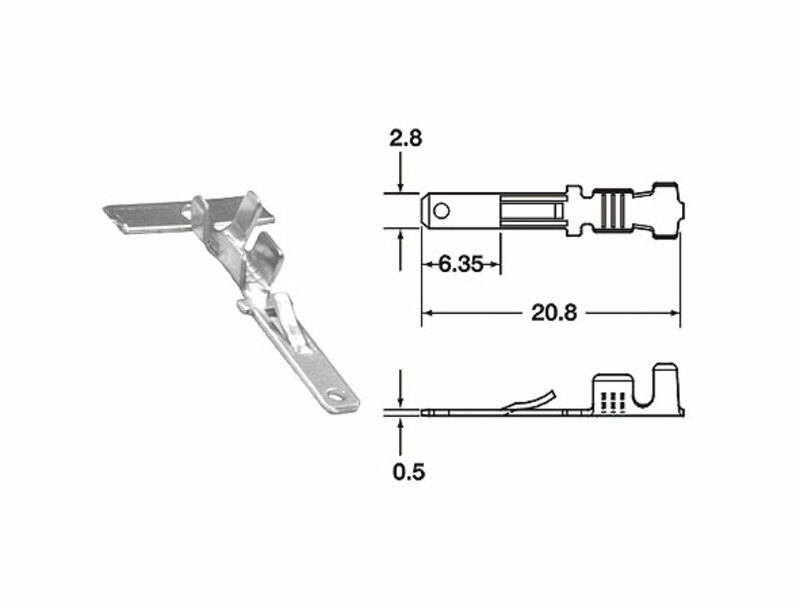 Connectique Bihr Cosse mâle série 110 ML Ø0,85mm²/1,25mm² - 50pcs