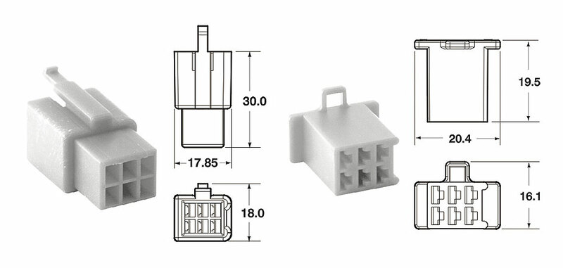 Connectique Bihr Jeu de 6 voies 110 ML type origine Ø0,5mm²/0,85mm² - 5 jeux complets