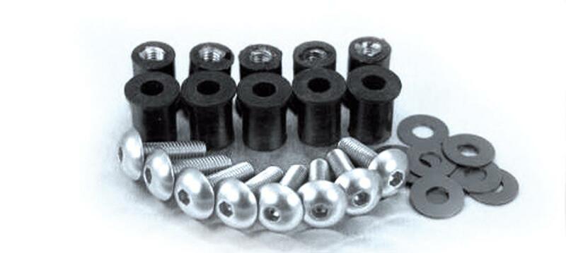 Kit de fixation Bulle Bihr vis inserts rondelles Ø5mm noir