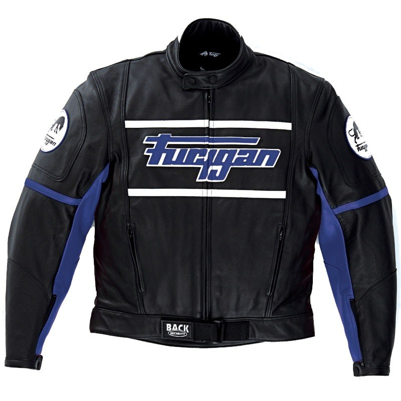 blouson moto bleu