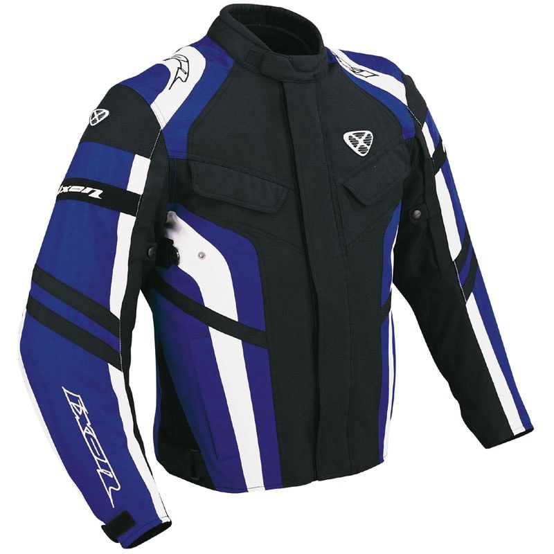 blouson moto bleu