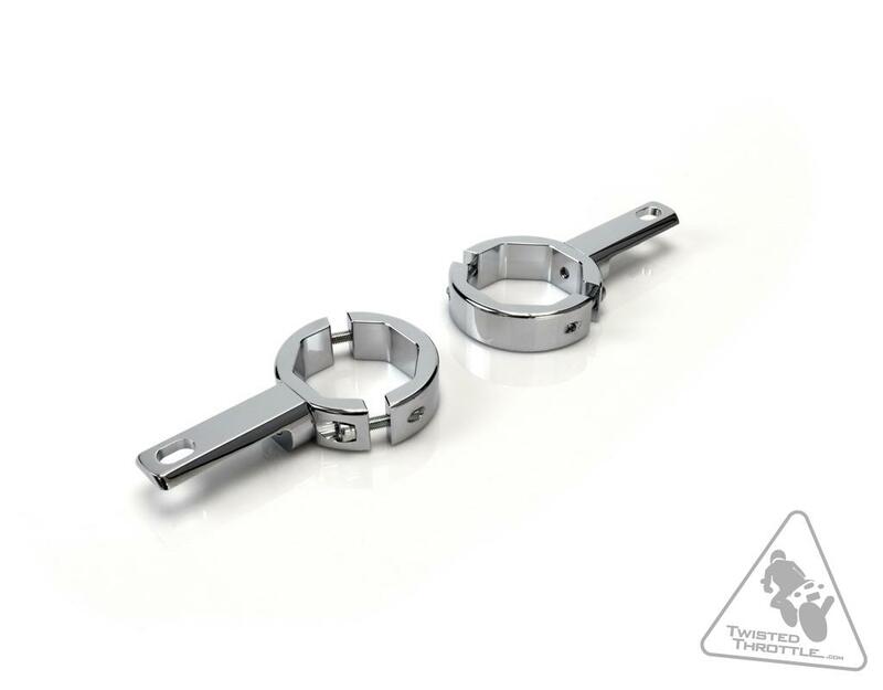 Feux Denali Support éclairage tubes de fourche Ø39-49mm chrome