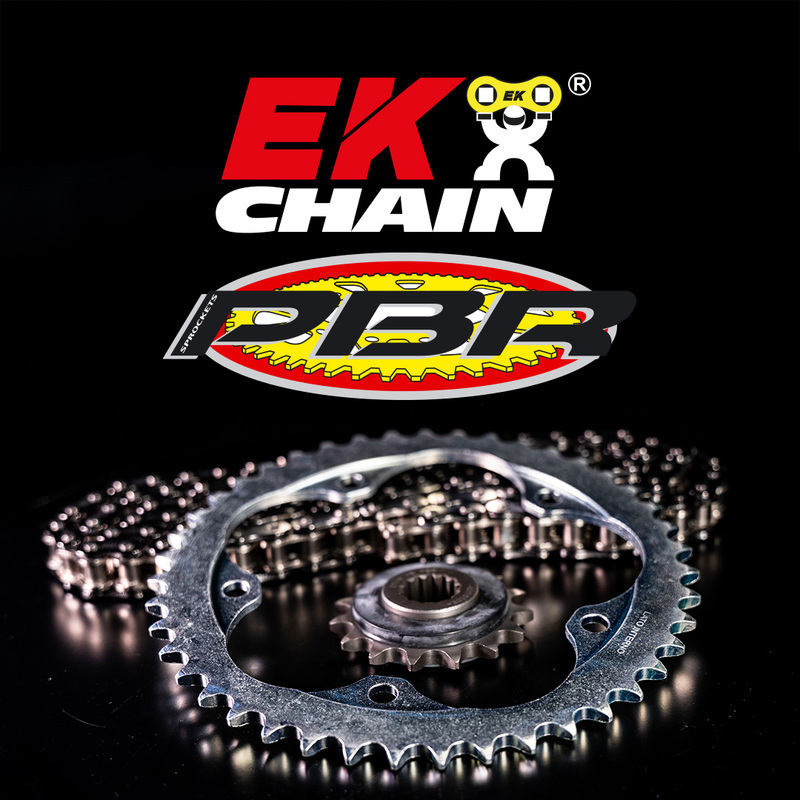 Kit chaine EK CHAIN PBR 428 DEH - 14/49 - 124 Couronne acier standard