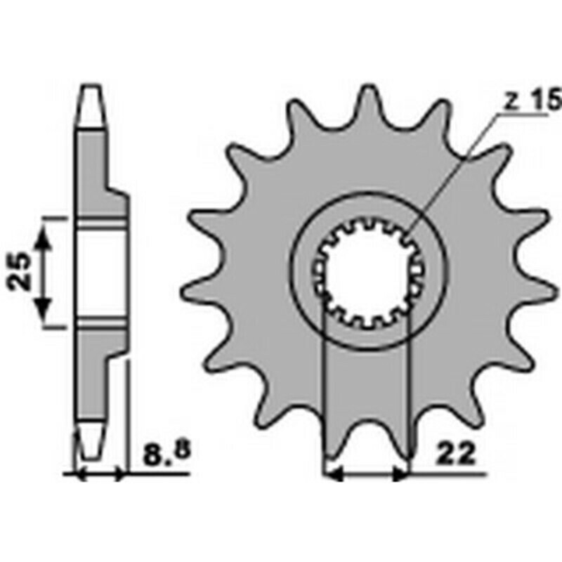 Kit chaine EK CHAIN PBR 520SRX2 14/52 - 118 couronne standard