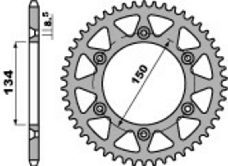 Kit chaine EK CHAIN PBR 520MRD7 13/51 - 116 couronne standard