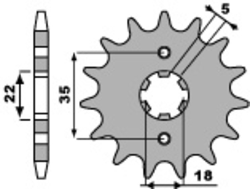 Kit chaine EK CHAIN PBR 428 DEH - 14/43 - 126 Couronne acier standard
