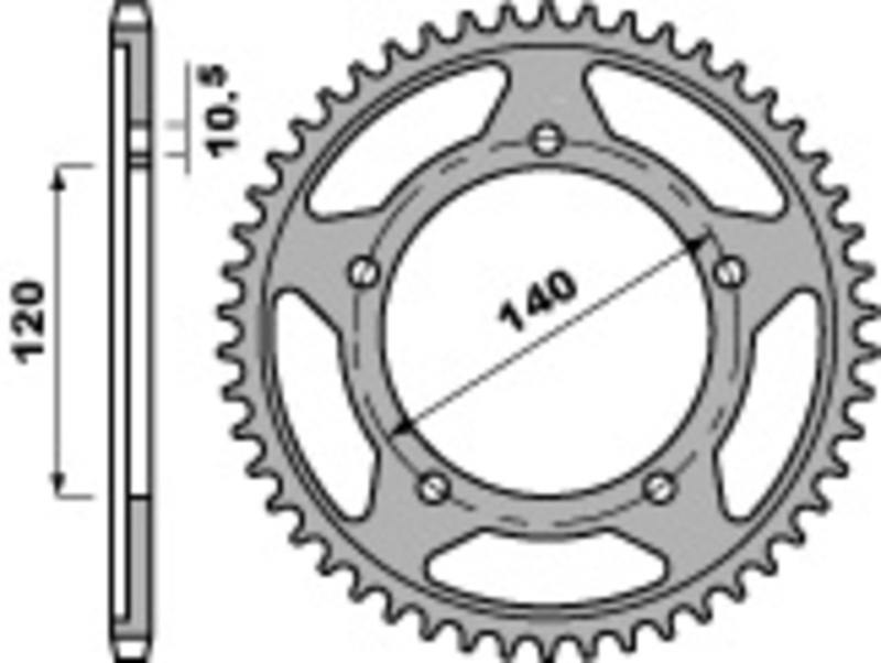 Kit chaine EK CHAIN PBR 525 ZVX3 - 16/43 - 114 Couronne acier standard