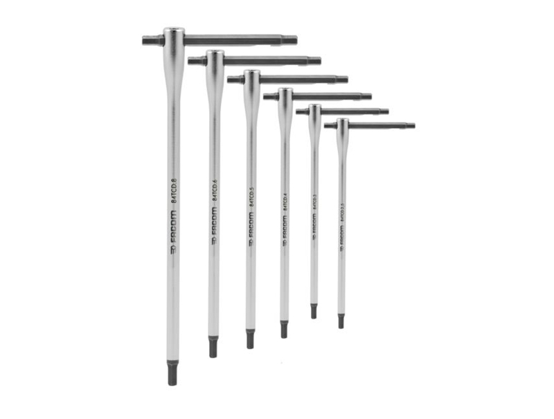 Clé en T Facom Jeu 6 pans barre coulissante