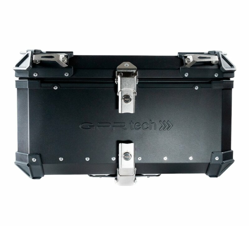 GPRTECH Top case GPR Tech ALPI-TECH Alu - Complet avec support - 55 litres - noir — noir et argent