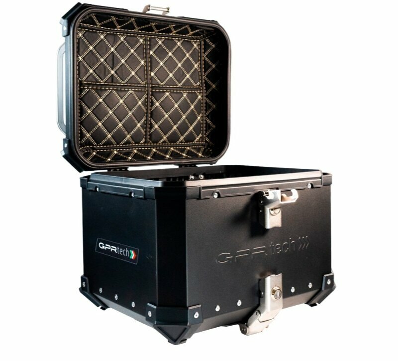 GPRTECH Top case GPR Tech ALPI-TECH Alu - Complet avec support - 35 litres - noir — noir et argent
