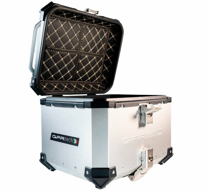 GPRTECH Top case GPR Tech ALPI-TECH Alu - Complet avec support - 45 litres — argent