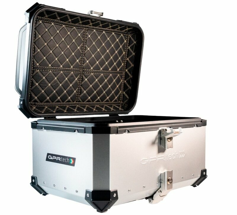 GPRTECH Top case GPR Tech ALPI-TECH Alu - Complet avec support - 55 litres — argent